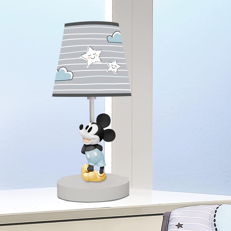 Disney Baby Moonlight Mickey Mouse Lamp - Gray with Shade & Bulb