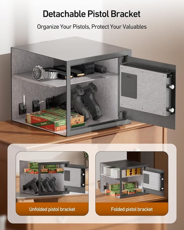 Smart Gun Safe for Multiple Pistols with Quick Access Biometric Lock
