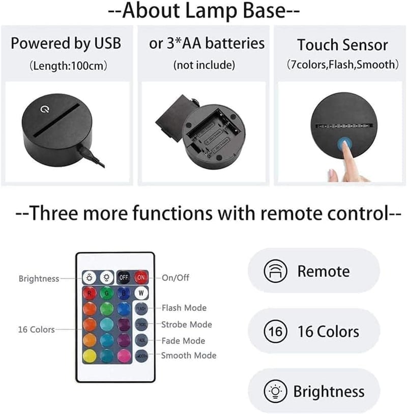 Mickey LED Night Light with Remote, 16 Color for Kids’ Rooms