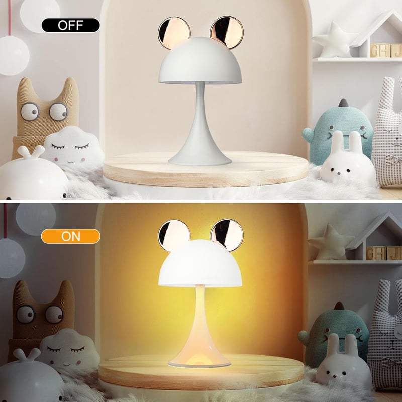 Cute Rechargeable Mouse LED Touch Desk Lamp Night Light (Gold)