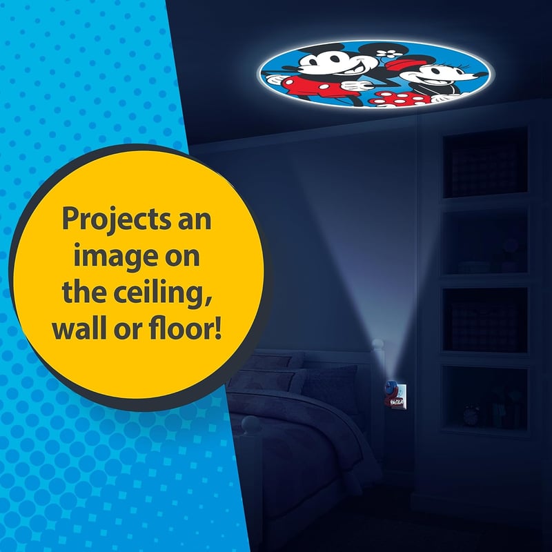 Disney Mickey & Minnie Mouse LED Night Light Projector for Kids
