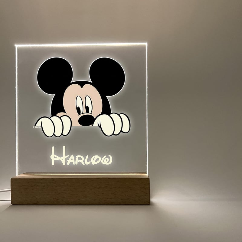 Personalized LED Night Light Table Lamp for Girls' Room Decor