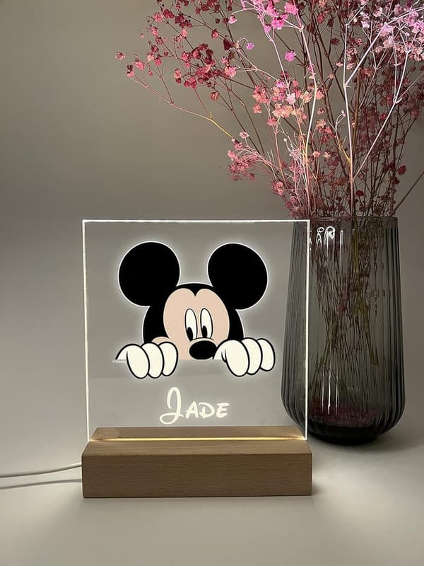 Personalized LED Night Light Table Lamp for Girls' Room Decor