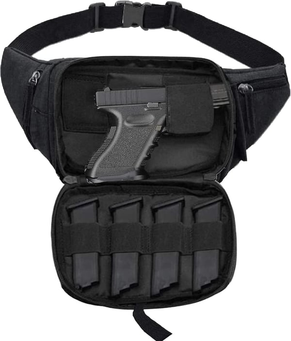 Tactical Concealed Carry Waist Bag with Holster and Bottle Holder