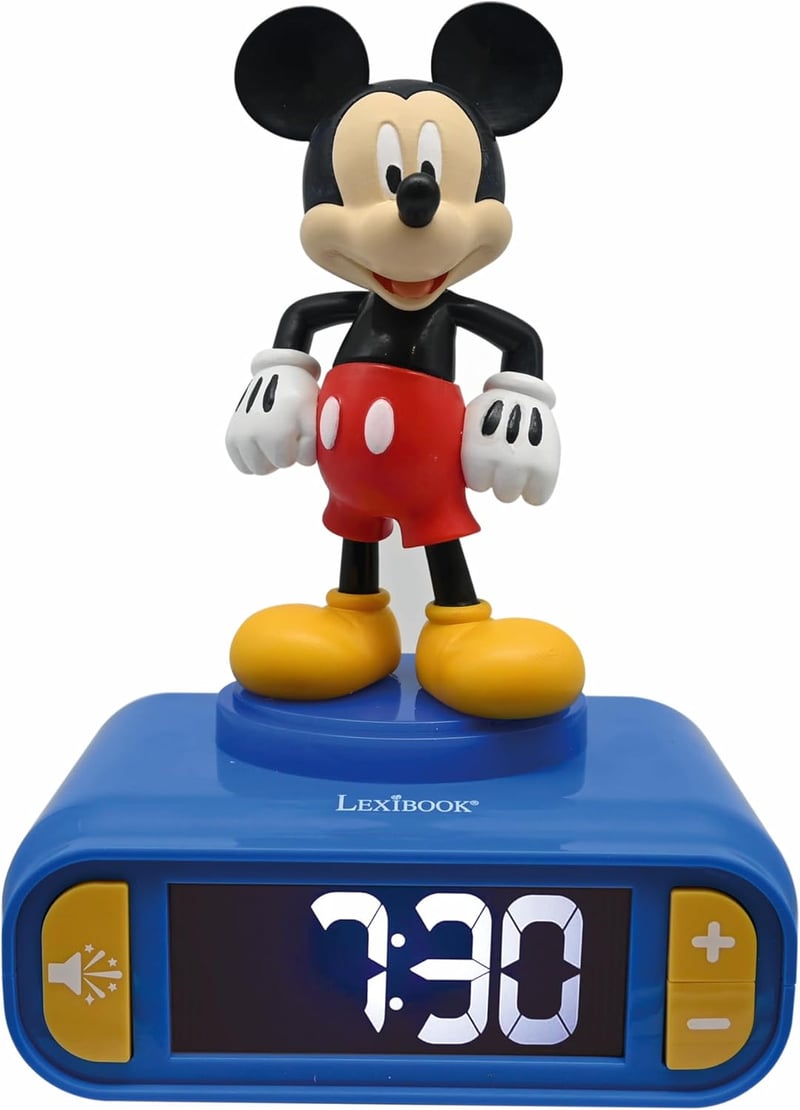 Disney Mickey Nightlight Alarm Clock with Sounds and LCD Screen