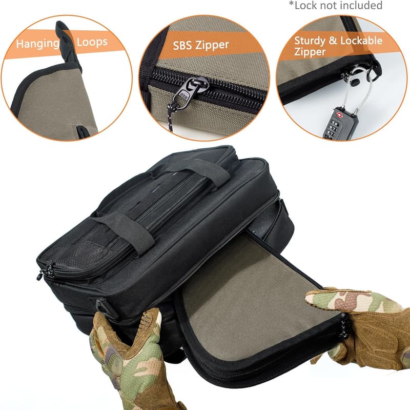 Soft Pistol Case for Handguns with Lockable Zipper