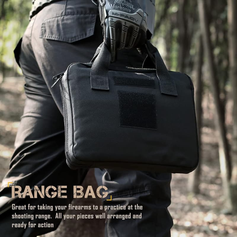 Padded Tactical Handgun Case - Soft Storage Bag for Shooting