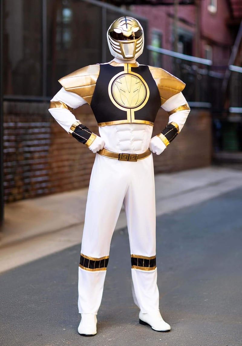 Mighty Morphin Power Rangers White Ranger Costume, XL
