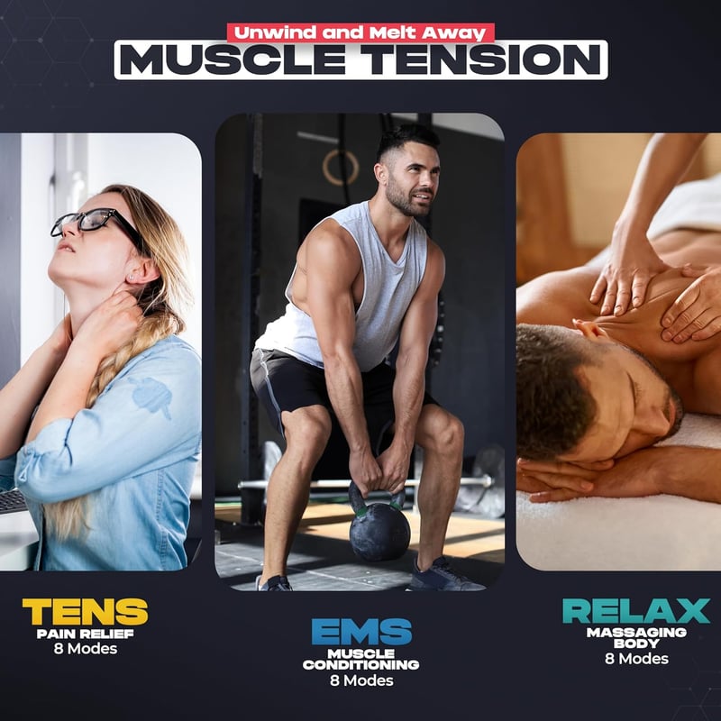 EMS Pain Relief TENS Unit Muscle Stimulator for Back & Neck