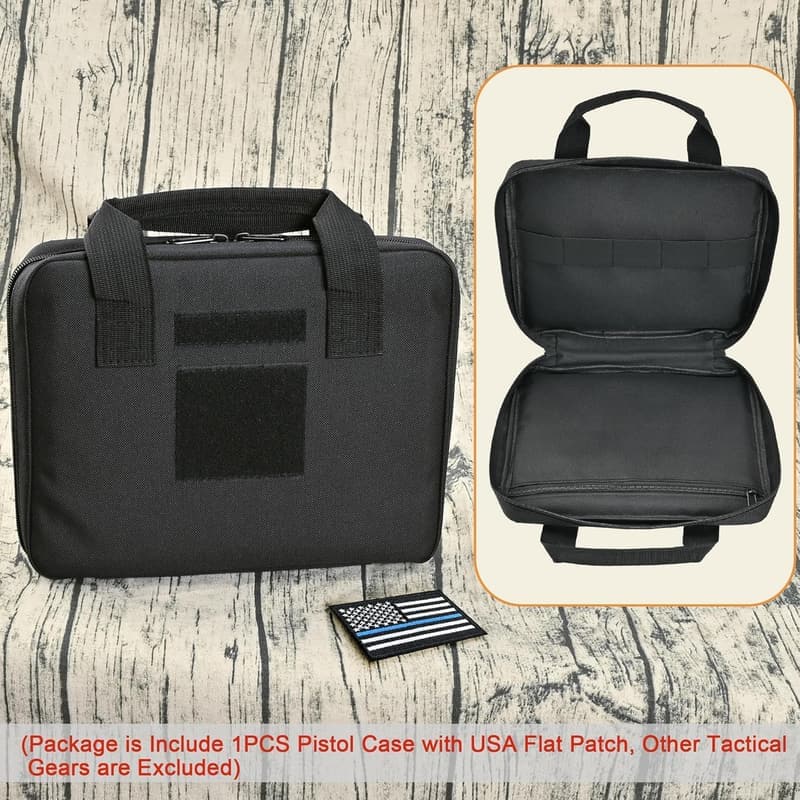 Tactical Pistol Case with Elastic Loops and Dual Padding