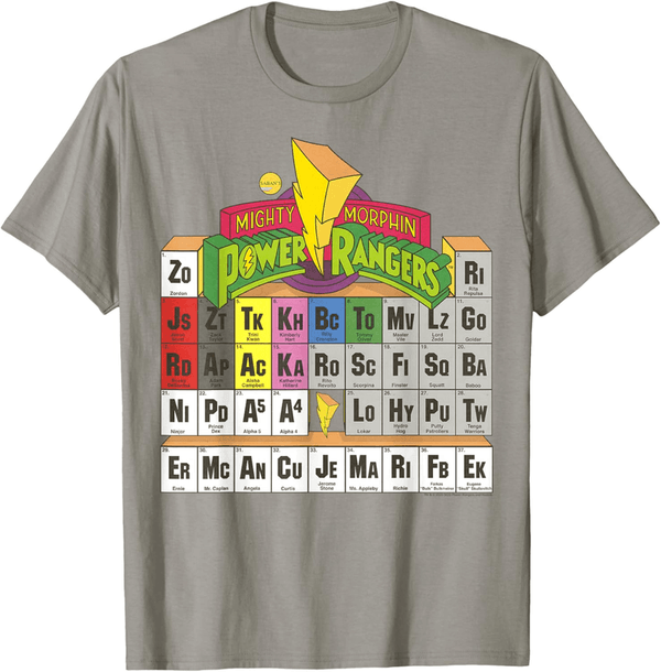Vintage Power Rangers Periodic Table T-Shirt