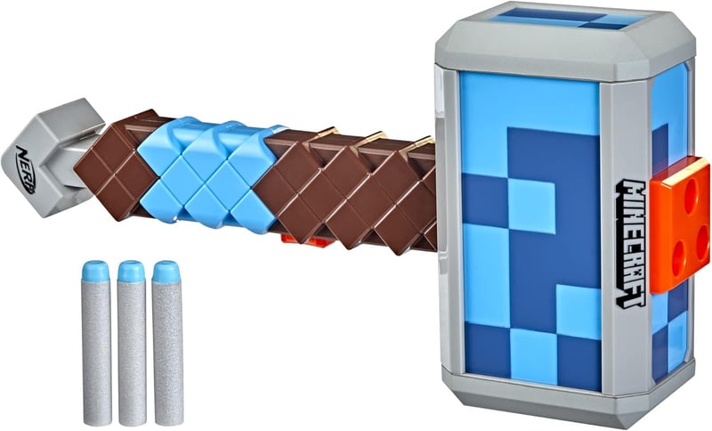 Nerf Minecraft Stormlander Dart-Blasting Hammer – Fires 3 Darts