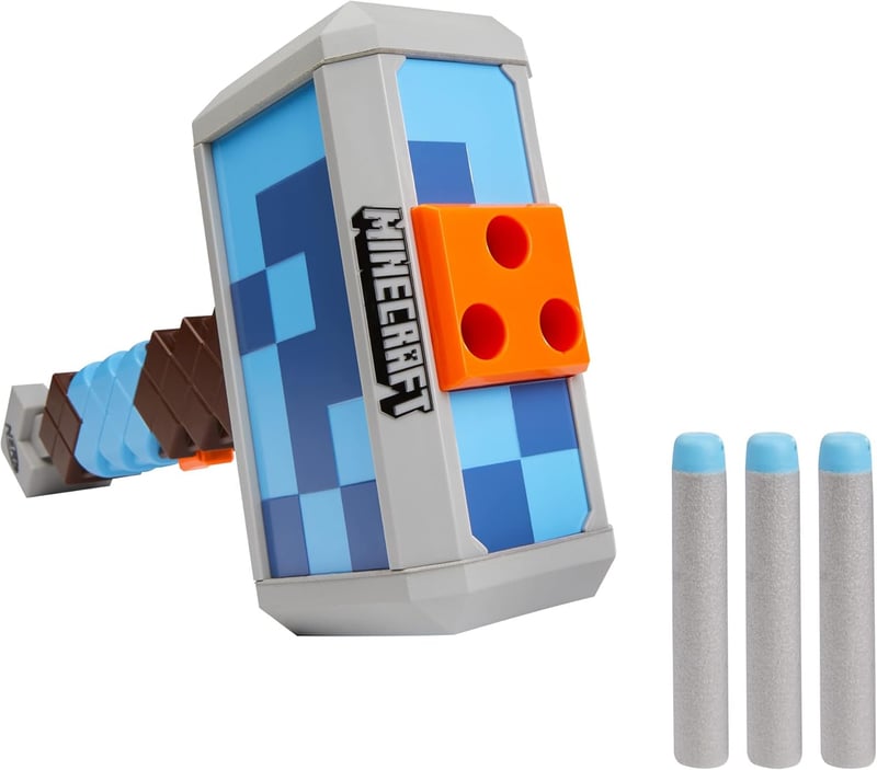 Nerf Minecraft Stormlander Dart-Blasting Hammer – Fires 3 Darts
