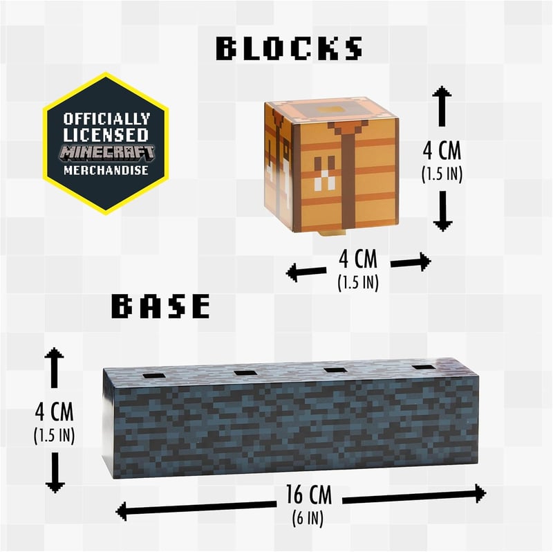 Minecraft Building Block Night Light - LED Lamp for Boys' Rooms