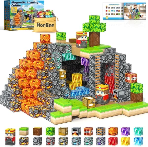 Gem Cave Adventure Magnetic Building Blocks - 100PCS Sensory Toy for Kids