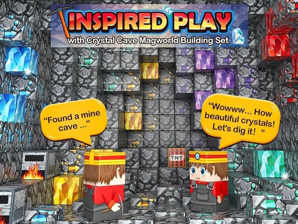 Gem Cave Adventure Magnetic Building Blocks - 100PCS Sensory Toy for Kids