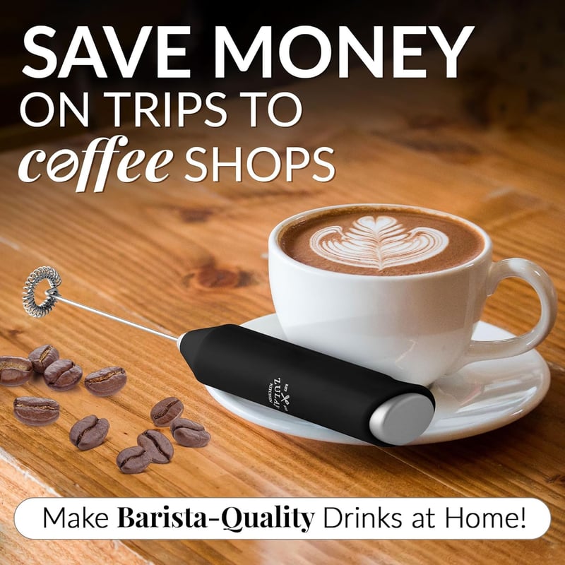 Stainless Steel Handheld Milk Frother for Coffee & Lattes