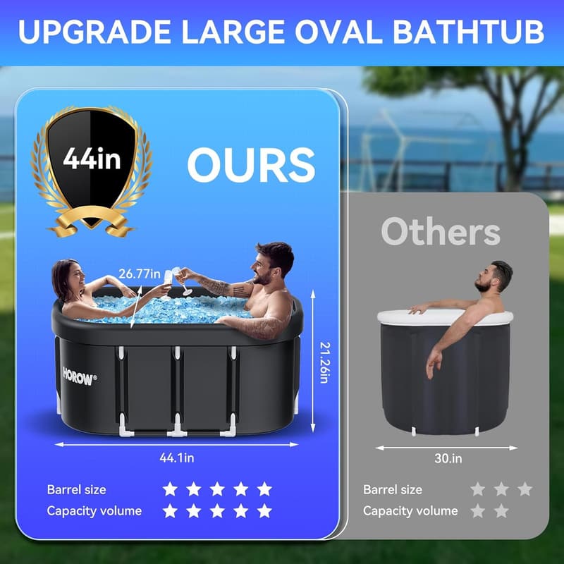 Portable Cold Plunge Tub for Athletes - 100 Gallons Recovery Bath