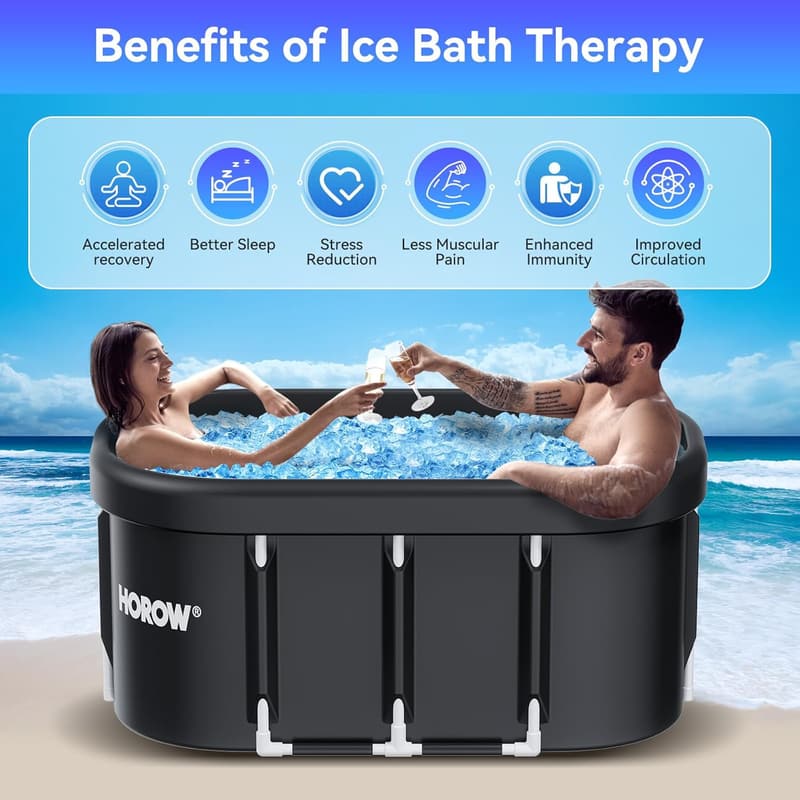 Portable Cold Plunge Tub for Athletes - 100 Gallons Recovery Bath