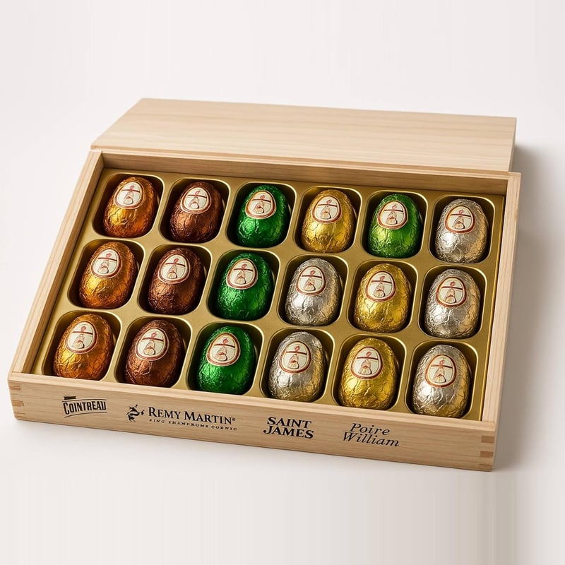 Assorted Dark Chocolate Bottles with Premium Liqueur - 18 Count