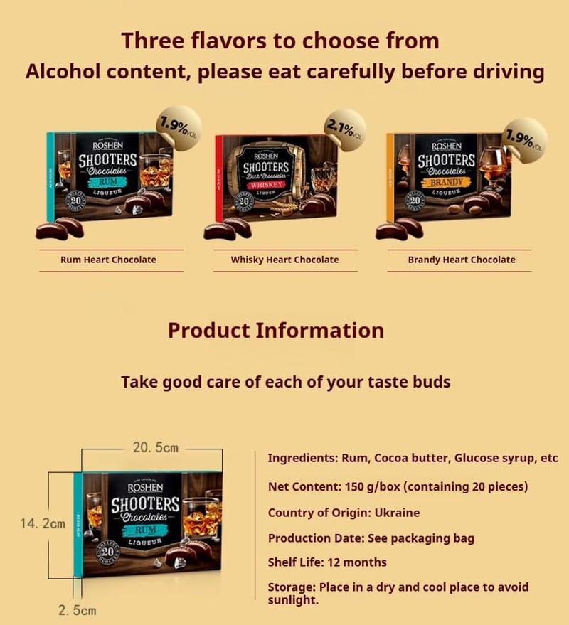 Brandy Wine-Filled Chocolate Gift Box - Mellow & Delicious 150g