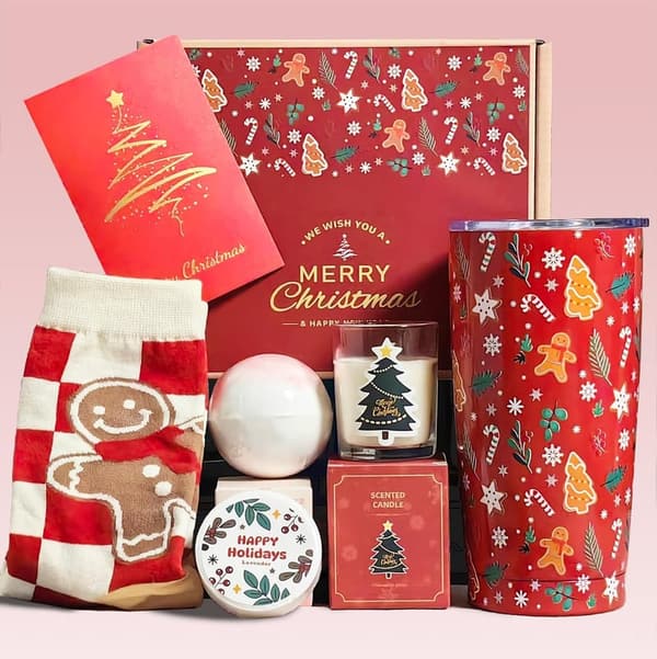 Christmas Gift Basket & Tumbler Set for Women