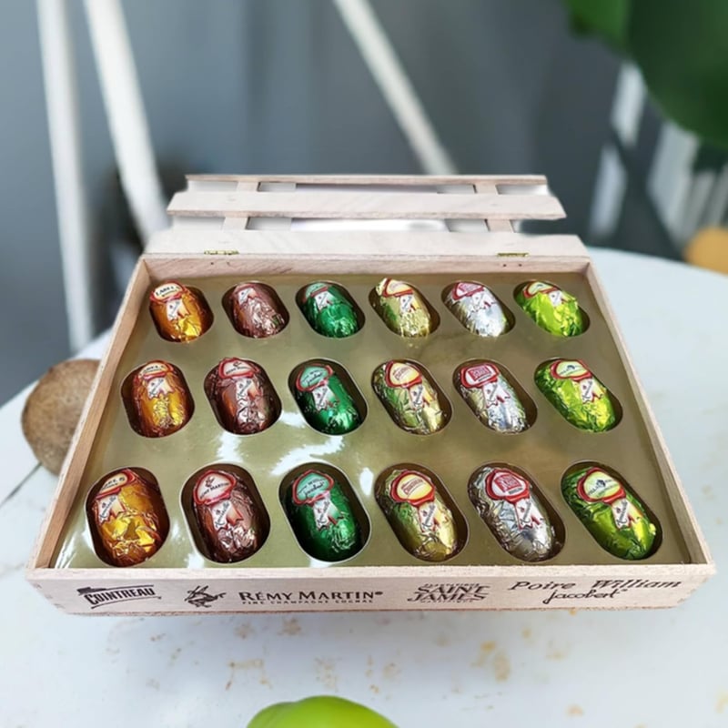 Gourmet Dark Chocolate Liquor Bottles Gift Set - 18 Count
