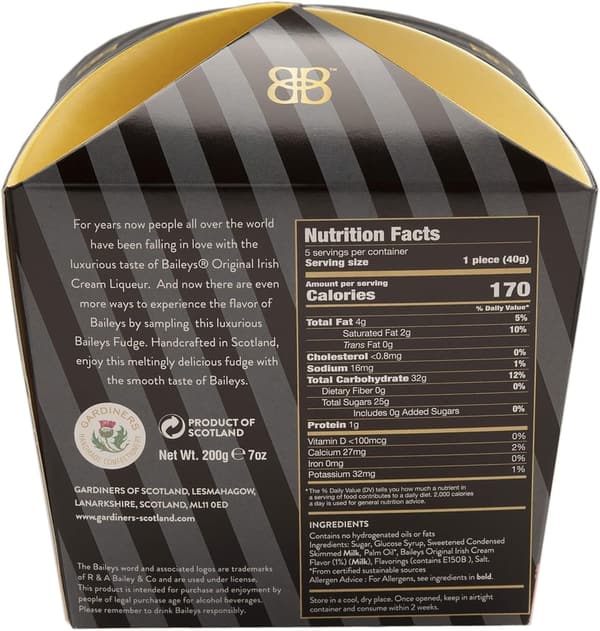 Baileys Salted Caramel Handmade Fudge 200g Gift Box