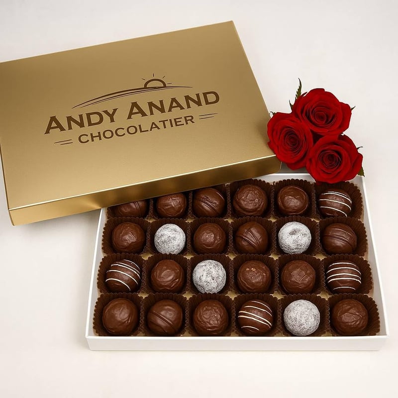 Gourmet Chocolate Truffles Gift Box - 16 Pc Assortment