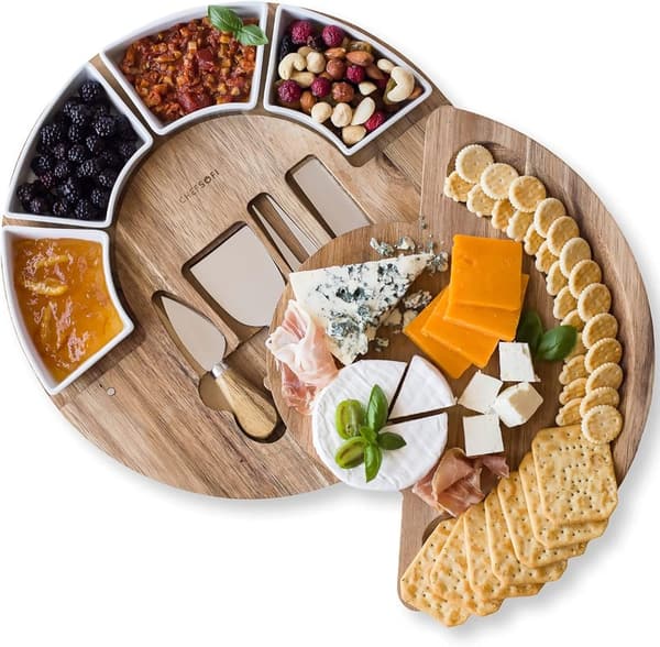 Mother's Day Acacia Wood Cheese Board and Knife Set