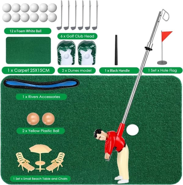 Father's Day Mini Golf Game - Fun Golfer Stick Toy for Kids