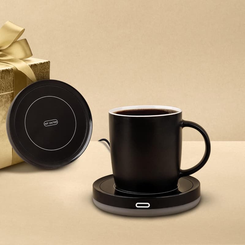 Coffee Cup Warmer Set with Auto On/Off for Office Use