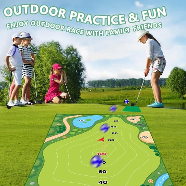 Indoor/Outdoor Battle Golf Chipping Mat - 37-Piece Practice Set