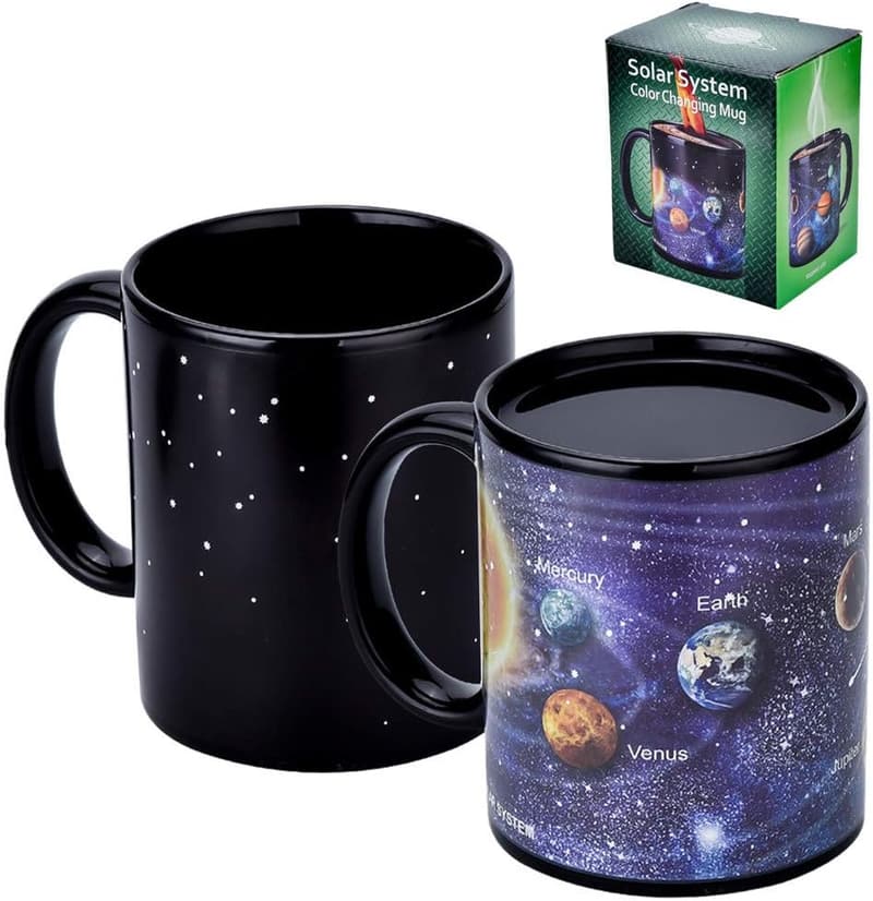 Magic Heat Changing Coffee Mug - Solar System, 12 oz Ceramic