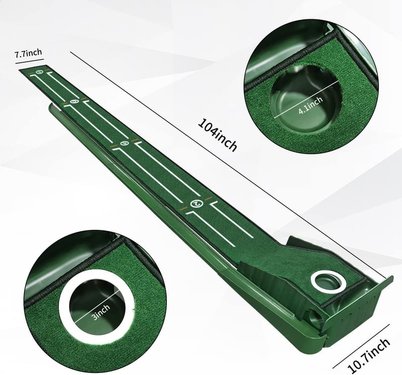 Indoor Golf Putting Green Set with Auto Ball Return - 8 Feet