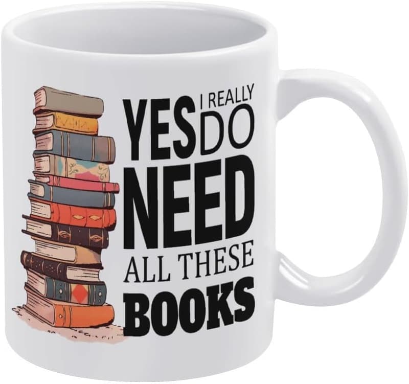 Funny Ceramic Book Lover Mug -
