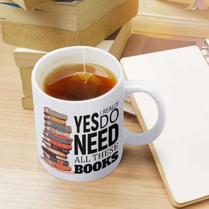 Funny Ceramic Book Lover Mug - 