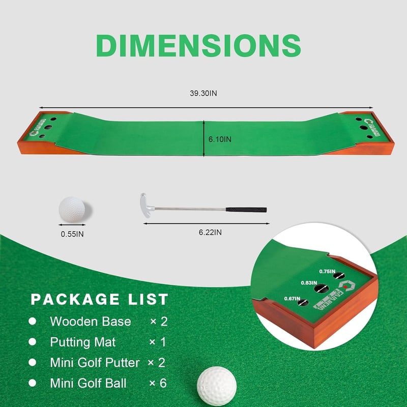 Desktop Golf Putting Game - Fun Gift for Dad & Golfers
