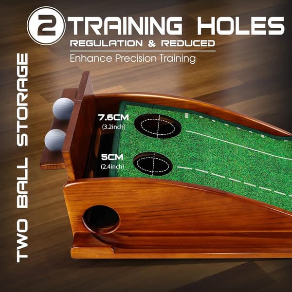 Indoor Golf Putting Mat with Ball Return - Practice Training Aid