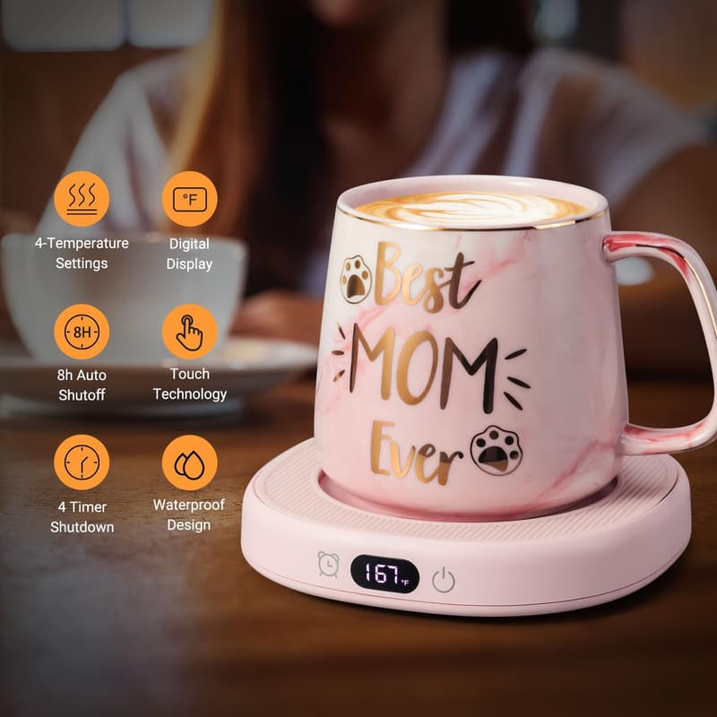 Mom Gift Set: Coffee Mug Warmer & 