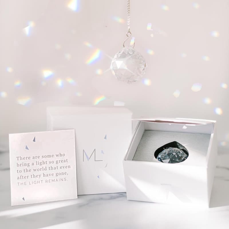 Memorial Crystal Ornament - 40mm Rainbow Maker for Sympathy