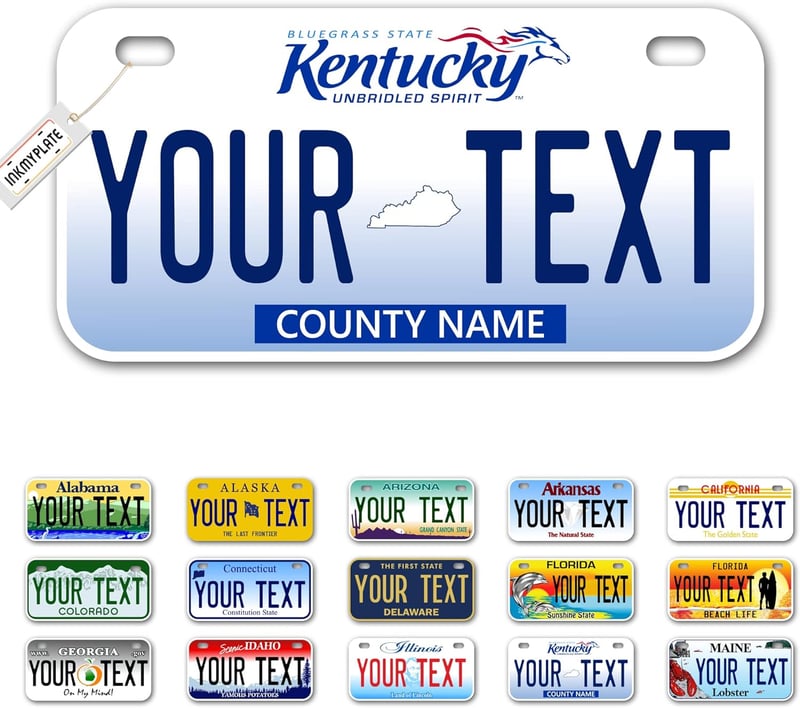 Custom Kentucky License Plate for Kids' Bikes - 6x3