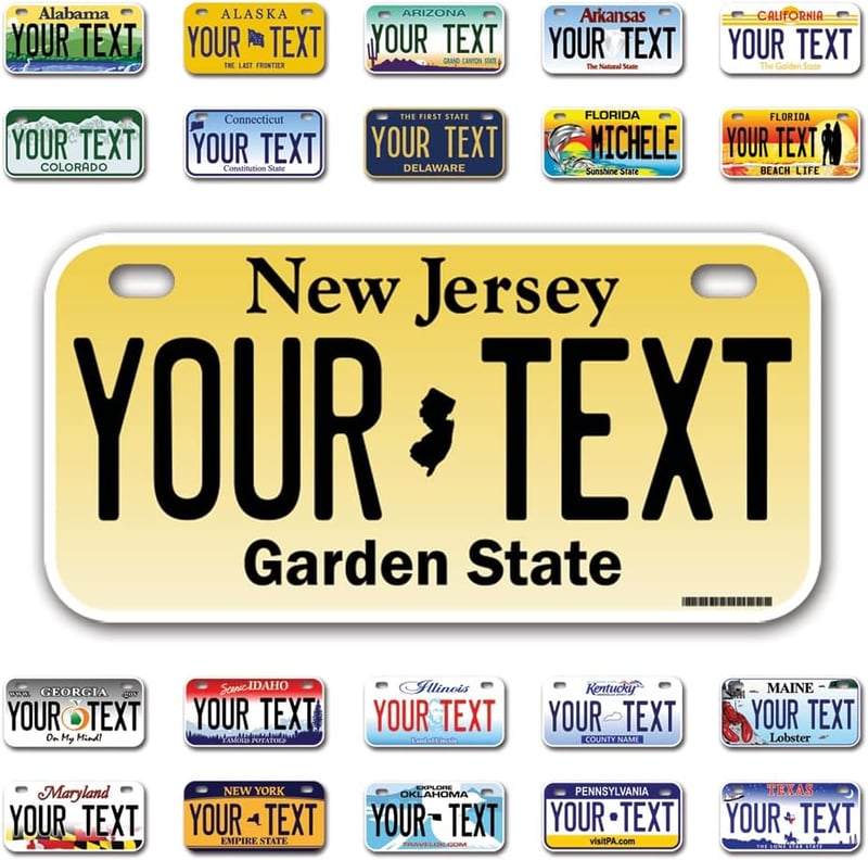 Personalized Mini License Plate for Kids' Power Wheels - New Jersey