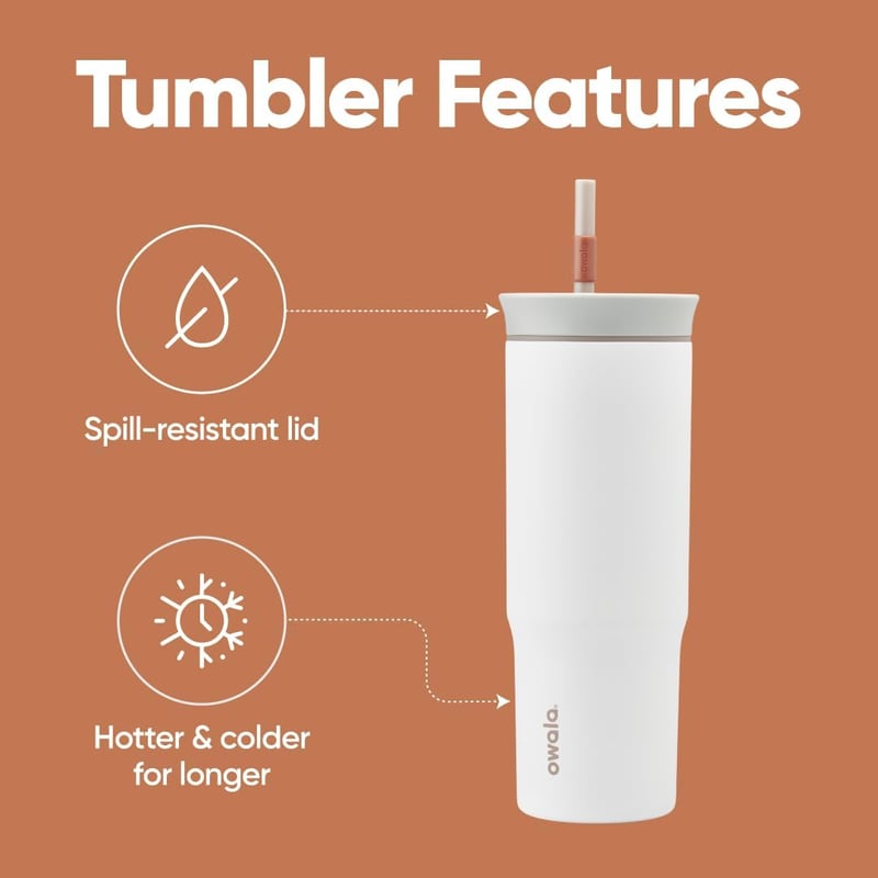 Insulated 24 oz Travel Tumbler with Spill-Resistant Lid