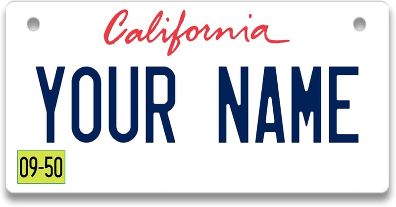 Personalized California License Plate for Kids Bicycle (3x6 in)