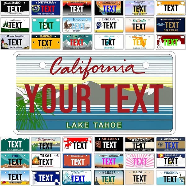 Personalized Mini License Plate for Kids' Bike - Customizable 4x2 Inch