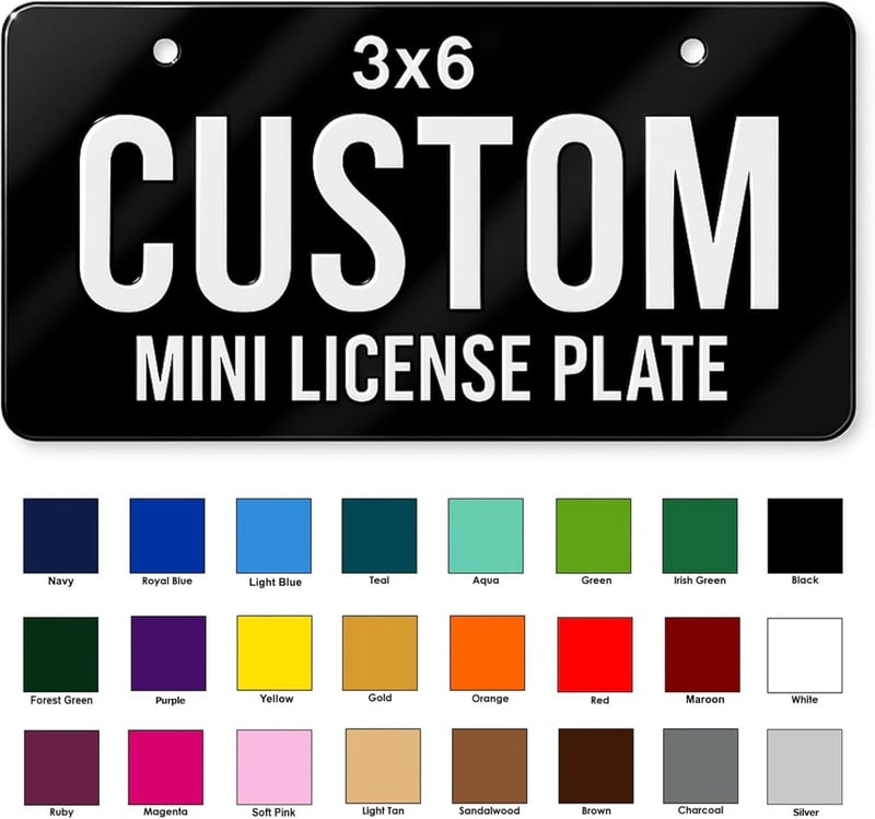 Personalized Mini License Plates for Kids' Toys (3x6 Inch)
