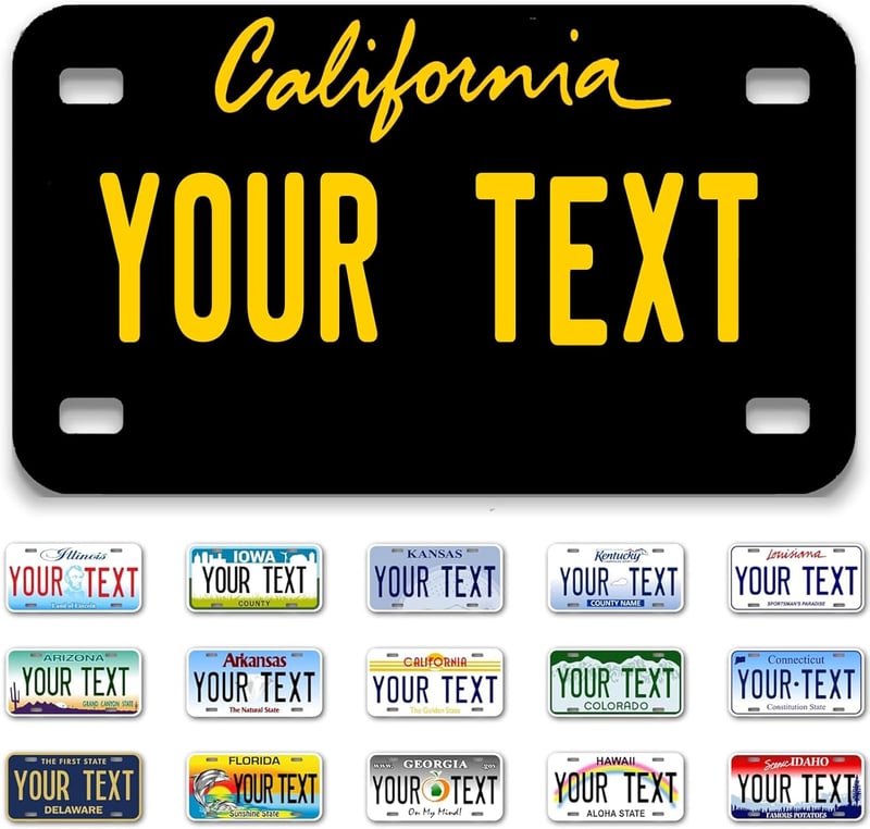 Personalized Custom License Plate for Cars and ATVs, 7x4 inches