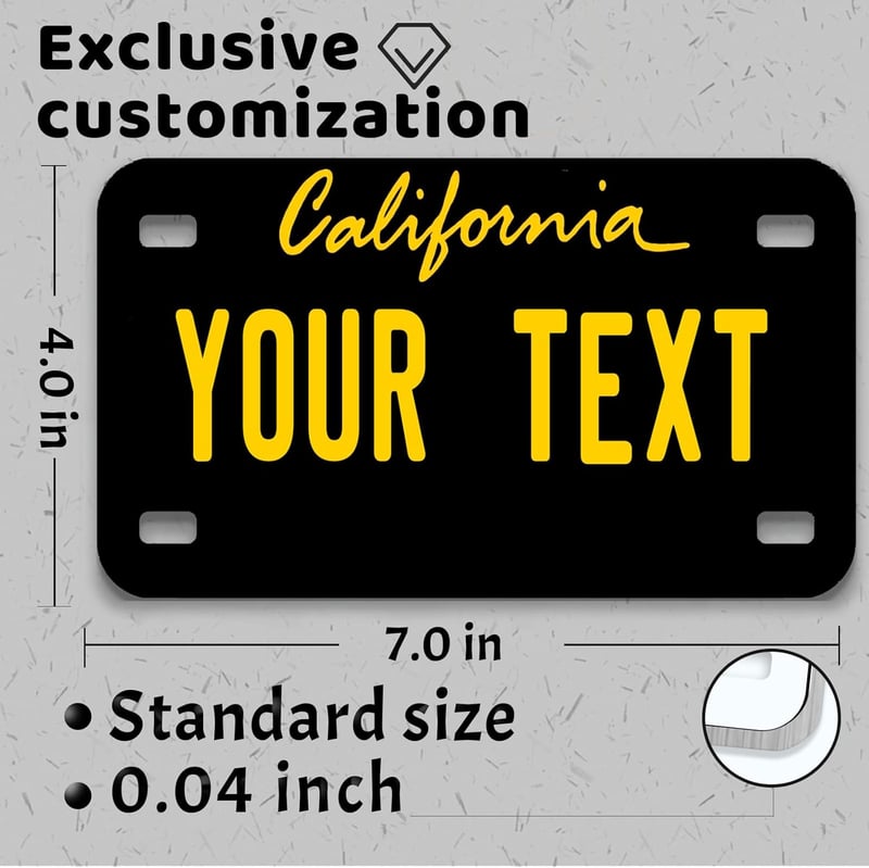 Personalized Custom License Plate for Cars and ATVs, 7x4 inches