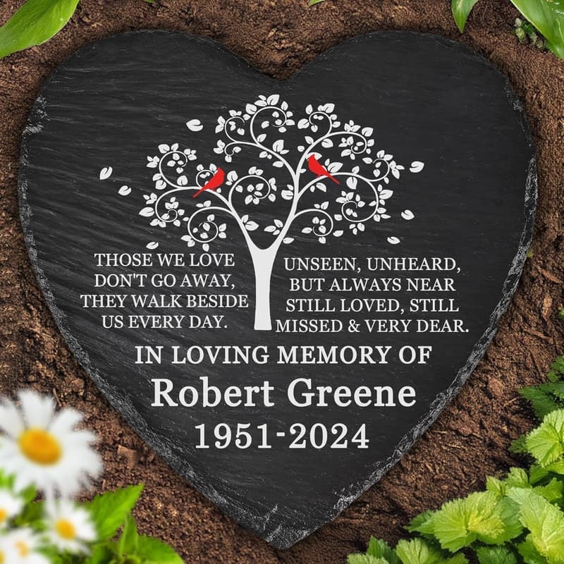 Sympathy Memorial Stone with Photo - In Memory of Loved One